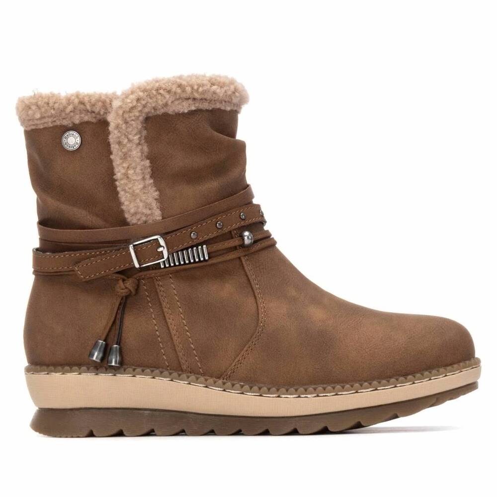 NEW REFRESH women's winter bootie in camel